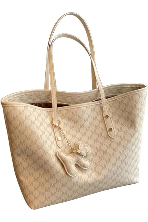 PULaif Lady Laptop Bag 16 Inch Laptop Tote Leather Computer Office Bag, Shoulder Cross-body Premium Texture Large Capacity Tote Shoulder Bag (white)