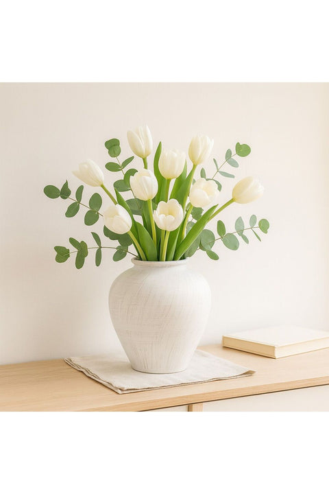New In Terracota Bouquet Vase Antique White 28X28X30.5Cm