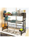 2-Tier Over The Sink Dish Drying Rack, Kitchen Large Dish Drying Rack Over The Sink, Suitable for Most Sinks, Effective Dish Drying, Kitchen Drying Rack