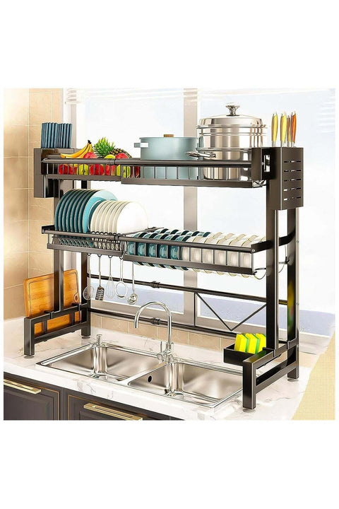 2-Tier Over The Sink Dish Drying Rack, Kitchen Large Dish Drying Rack Over The Sink, Suitable for Most Sinks, Effective Dish Drying, Kitchen Drying Rack