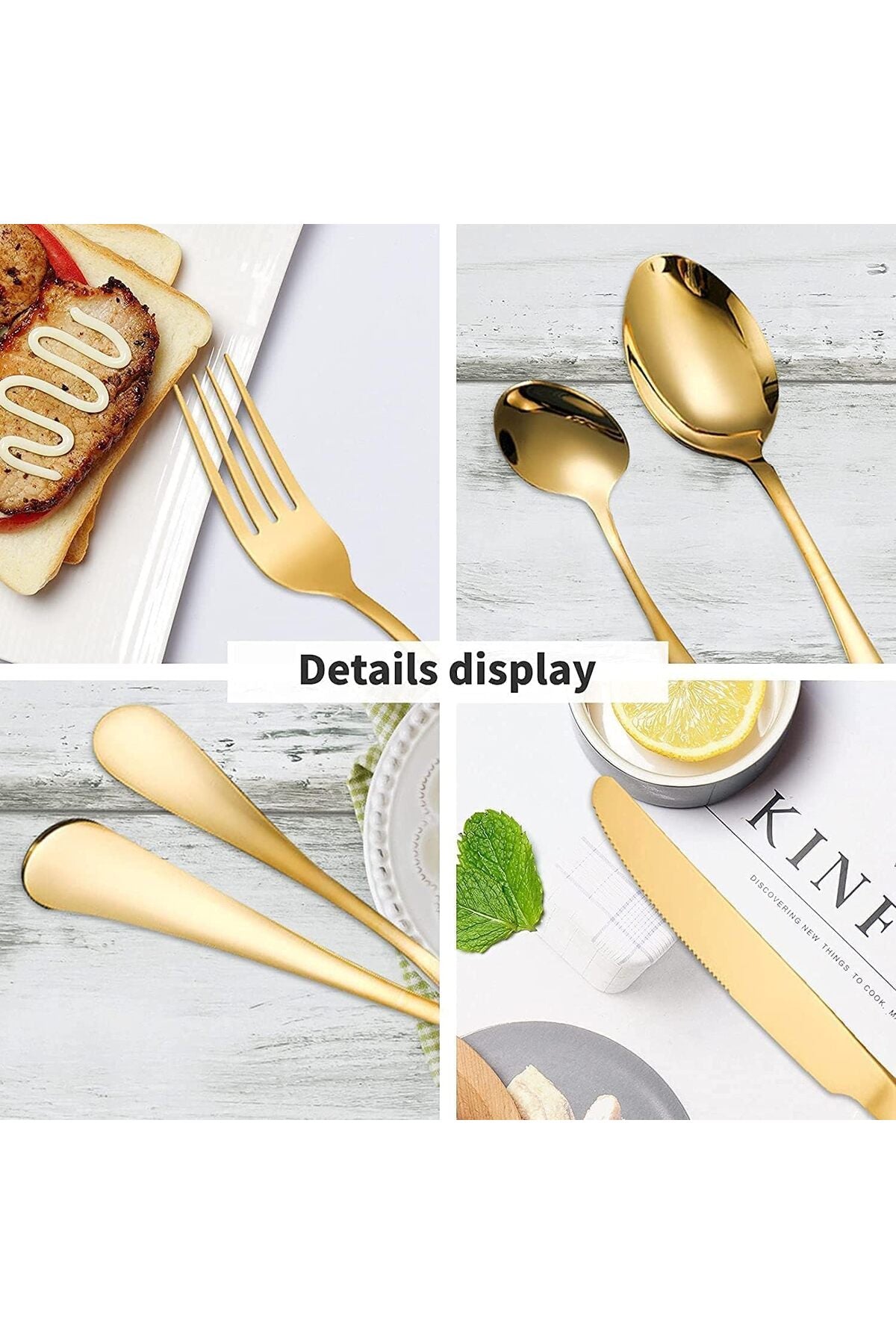 24 Pcs Silverware Flatware Set With Stand,Stainless Steel Cutlery Set,Mirror Polished Utensils set for 6 person