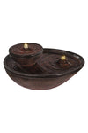 Double-Tiered Zen Tabletop Fountain, Polyresin & Fiberglass Waterfall Fountain, Electric Water Fountain with LED Light, Freestanding Fountains for Indoor/Outdoor Relaxation, Event & Home Decor
