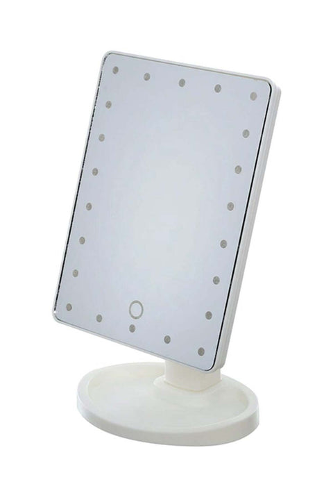 LED Light Makeup Countertop Vanity Mirror White 30 x 15cm