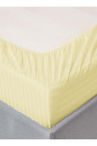 Deep Fitted Bed Sheet +2Pcs Pillow Covers, King/Queen/Double/Single Sizes, Color Cream, Depth 30cm