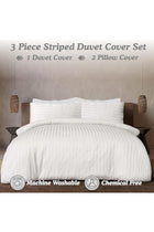 FOAM CRAFT® Cozy & Soft 3-Piece Stripe Duvet Cover Set with Hotel Quality Cotton TC Stain Free & Wrinkle Free