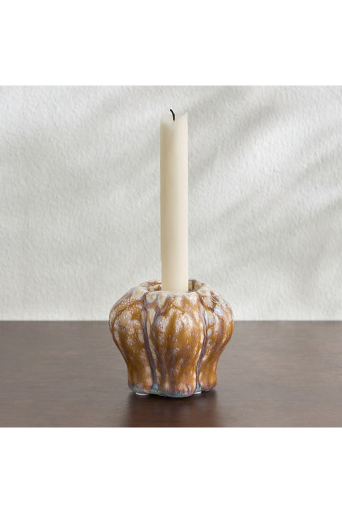 Dara Glazed Tealight Candleholder - 8 cm