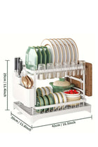 Stainless steel tableware storage rackdishwashing rack, kitchen storage rack multi-functional dish rack tableware storage rack tableware drain rack kitchen utensils and dishes storage chopsti