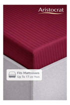 3-Piece Striped Microfiber Fitted Sheet Set Large Single 120x200cm, Maroon