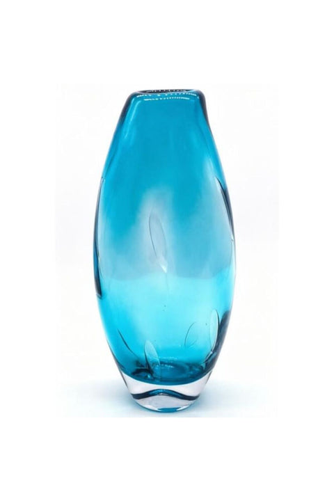 Mirabella Glass Vase 14X9.5X35 cm -Blue