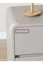 Modern High Gloss Nightstand Right Side Bedside Table with 2 Storage Drawers Solid Wood Bedside End Table 45 x 40 x 45 cm (Fully Assembled)