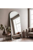 Arched Full Length Mirror, 160x60cm Arch Floor Mirror with Stand, Full Length Mirror Wall Mirror Hanging or Leaning Arched-Top Full Body Mirror for Bedroom (White, 160x60cm (63"x23.6"))