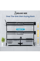 3 Layer Over The Sink Dish Drying Rack Organizer Black