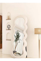 Wavy Shaped Full Length Dressing Mirror 80X180 CM Off White