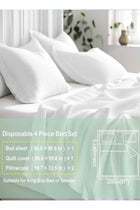 Disposable Bed Sheets for Travel, Portable Bedding Set (King Size, 4PCS)