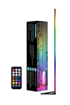 CozyNest LED Floor Lamp, Remote Dimming, Bluetooth Music Sync, RGB Ambient Light, Four-Section Adjustable Length, Suitable for Bedroom and Living Room, Modern Minimalist, Black,12W