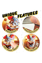 3D Mouse Sitting on Toilet Sticker, Mousehole Wall Sticker Decal, Removable Bathroom Decor, Kids Room Peel and Stick, Whimsical Home Decor