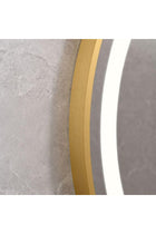 Lumina Round LED Wall Mirror 90×90 cm, Gold Metal Frame, Touch Sensor, Anti-Fog Lighted Bathroom Mirror, Decorative Wall Mounted Makeup Vanity Mirror