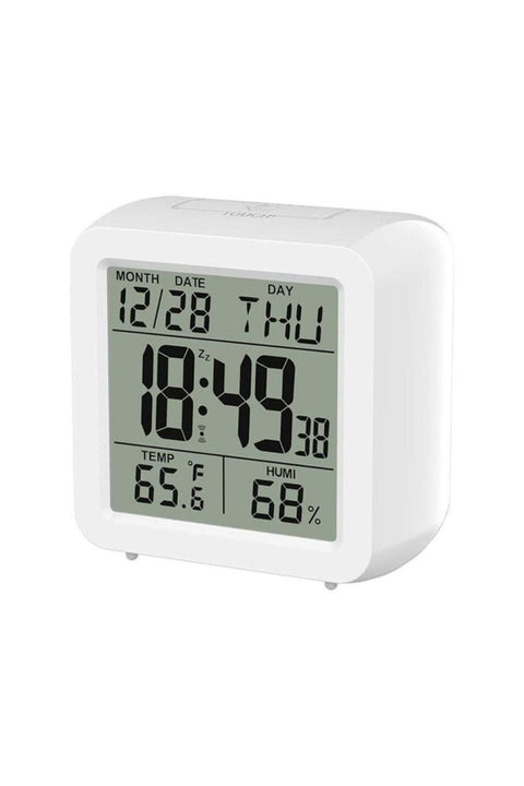 Digital Alarm Clock White 9x9x5cm