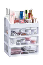 Makeup Organizer with 3 Drawers,Bathroom Vanity Countertop Storage Cosmetic Display Cases Makeup Storage Box for Skin Care, Eyeshadow, Brush, Lipstick, Powders, Nail Polish Great for Dresser,
