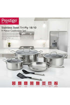 Tri Ply Stainless Steel 9 Pcs Cooking Set | Induction + All Hob Suitable | Pots and Pans Set