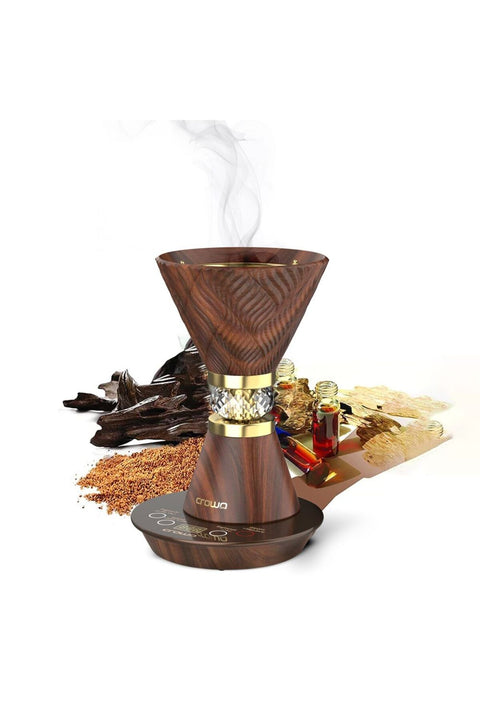 IB-413 Electric Incense Burner, 220-240 V, 50-60 Hz, 300-360 W, Compatible with Fragrant Oil, Incense, and Eaglewood with 1 Year -Dark Brown