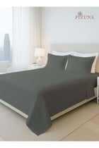 Pure Combed Cotton Bed Sheet Set Queen Size Dark Grey, 400 Thread Count Cozy Luxury