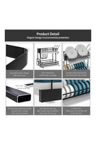 2-Tier Foldable Dish Drying Rack Black 14X 10 X 15inch