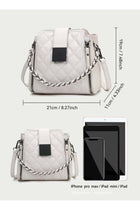 Women PU Shoulder Bag Crossbody Tote Satchel, Ladies Large Capacity Multi-Pocket Quilted Bucket Style Chain Handle Detachable Strap for Teenager Youth Daily Casual Party Travel Cross Bags (Bei