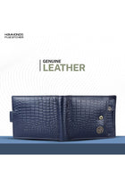 Wallet for Men Leather Original, Mens Wallet, Leather Wallets for Men Stylish, Bi-Fold Wallets for Man, 5 Card Slots, Easy Access Card Slots, Coin Pocket, Gift for Mens, Croc Blue