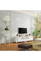 10 x 3D Brick Wall Stickers White 70 x 70 cm Modern Waterproof PE Foam Self-Adhesive Wallpaper Panels for Living Room Kitchen Home Bedroom TV Wall Decoration