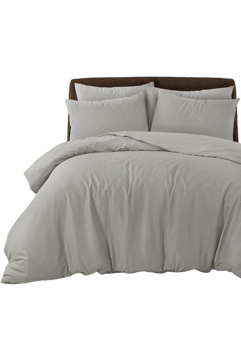Double Duvet Cover Set - Linen, Double Size, 3 Pcs (Duvet + 2 Pillowcases), Breathable Microfiber, Easy Care, Wrinkle Free