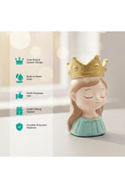 Marketplace King and Queen Planter Polyresin Decorative Flower Vase Royal Face Succulent Pot Cute Crown Design Indoor Outdoor Home Office Decor Pen Pencil Holder Gift (2Pcs Set)