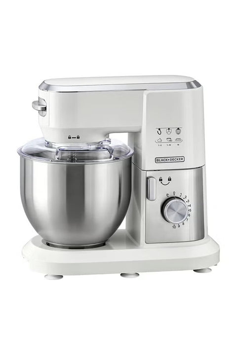 BLACK+DECKER Stand Mixer, Stainless Steel Bowl, 10 Speeds + Pulse, Planetary Action, Dough Hook,