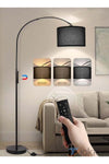 Floor Lamp with Remote Control 3 Color Temperature and Brightness Adjustable Standing Lamp with Black Shade Pole Lamp for Bedroom Office Bulb Included 12 Watt