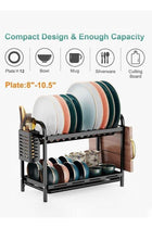 Two-Tier Dish Drying Rack Black for Kitchen