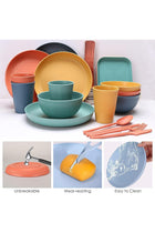 Dinnerware Sets, 48 Piece Eco-Friendly Dinnerware Set with Plates Bowls Cups Forks