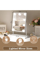 Vanity Mirror with Lights - Hollywood Lighted Makeup Mirror, Dimmable LED Bulbs, 3 Color Modes, Touch Control, 360° Rotation (White, 9 light bulbs)