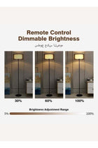 Floor Lamp Fabric Lampshade, Remote Control 16 Color Dimmable, Soft Light Floor Lamps for Eye Care