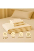 3-Piece Bedding Sheets With Pillowcases cotton_blend Cream 240 x 260cm
