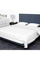 3 Piece Brushed Microfiber Double Duvet Cover Set (200x200cm) with 2 Pillow Cases(50x75cm)- White