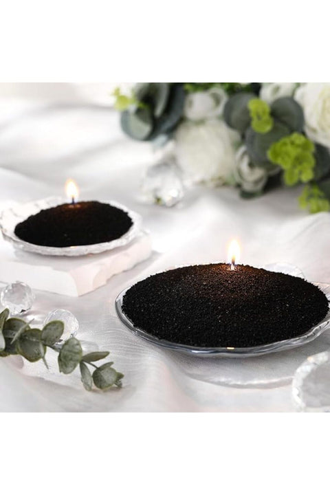 Pearled Candle Wax Sand With 20 Eco Wicks - Black - 500g