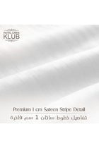 Double Duvet Cover 3pc, 100% Cotton 280tc Sateen 1cm Stripe, Luxurious Quality with Easy Button Closure, Size: 220 x 240cm, Color: White