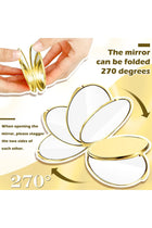 8 Pcs Compact Mirror Bulk with 1X 2X Magnification Double Sided Mini Travel Makeup Mirror Small Portable Pocket Mirror Folding Round Purse Compact Mirrors for Women Girls Bridesmaid Gifts(Gold)