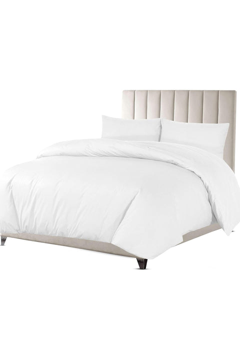 Sapphire Collection Luxury 100% Egyptian Cotton Duvet Quilt Cover & Pillowcase Bedding Set (White, Double)