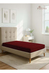 Pure Combed Cotton Fitted Bedsheet Single 90x200 cm, Rio Red, 400 Thread Count Sateen Weave