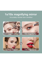 10x Magnifying Makeup & Shaving Mirror, Clip On Gooseneck with LED Light, 360° Swivel, Adjustable Brightness, USB Rechargeable for Bathroom (White)