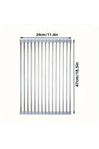 Black Stainless Steel Foldable Dish Drying Rack Adjustable Height Space Saving Sink Organizer