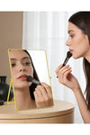 ® Vanity Desk Table Mirror, Adjustable Rectangular Tabletop Standing Makeup Mirror with Metal Framed for Living Room, Bedroom, Bathroom, Gold 12x9 Inch