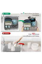 Small Dish Drying Rack in Sink - Kitchen Counter Dish Rack for RV Small Kitchen, 14.9" x 10.1" Dish Drainer with Drainboard, Utensil Holder, Dish Holder for Sink, Black