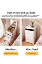 Modern 3-in-1 Makeup Table with LED Lights, Vanity Table with Mirror and Large Storage Space, Bedroom Multi-Functional Storage Cabinet, Home Dressing Table and Chair Set